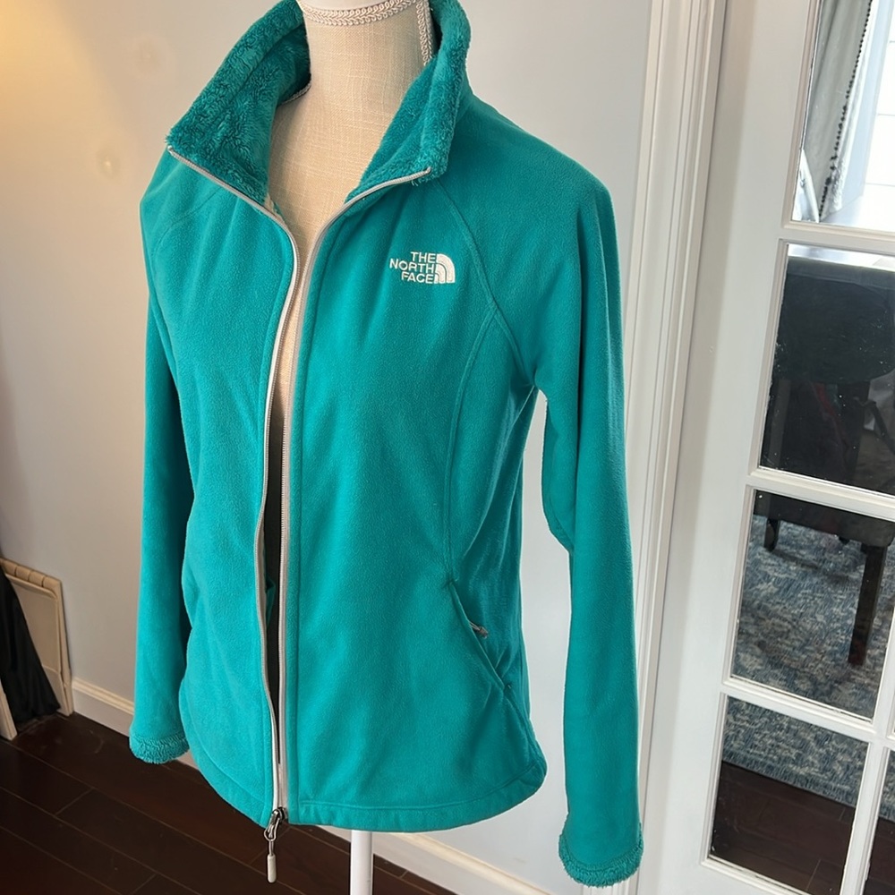 North Face turquoise fleece zip up - Picture 3 of 10